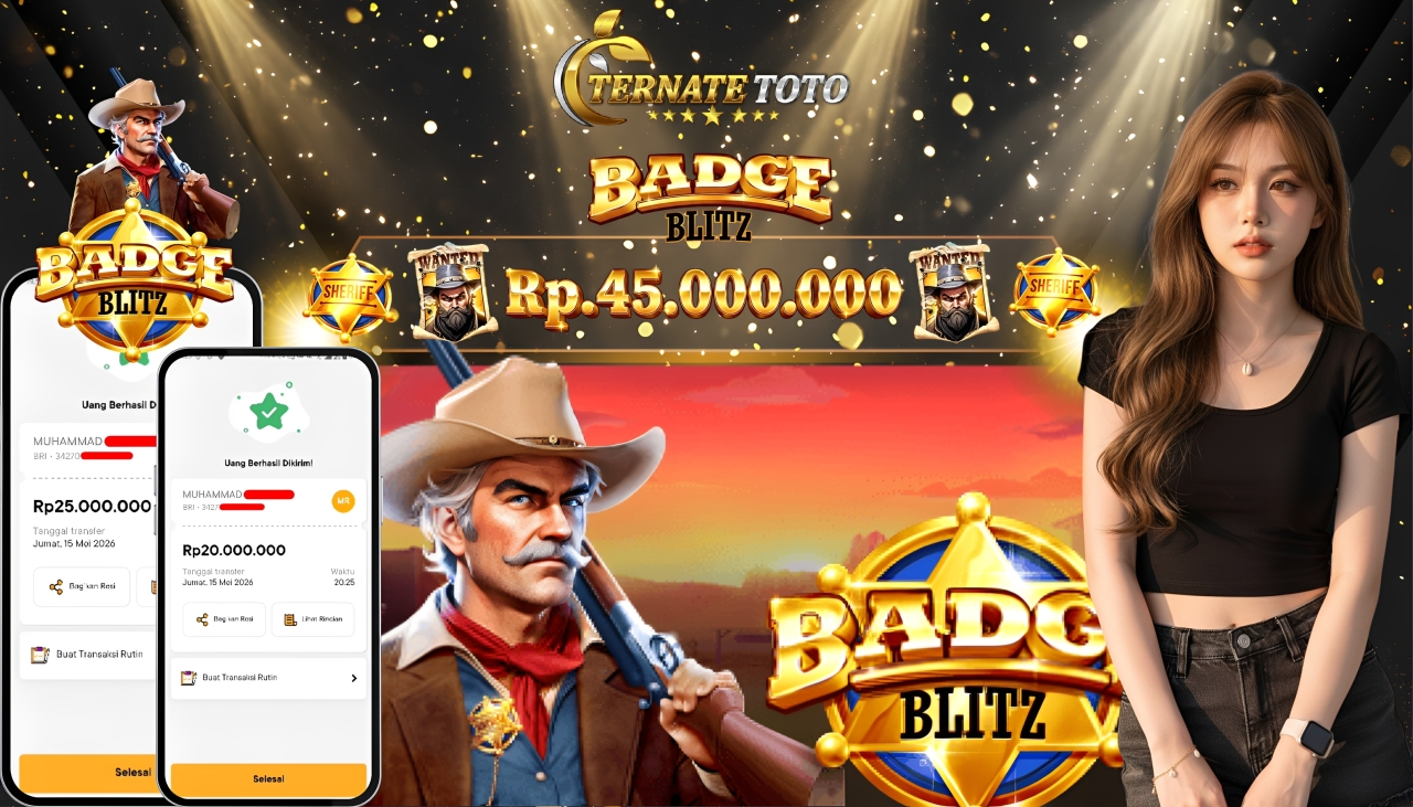 TERNATETOTO - JACKPOT BADGE BLITZ Rp. 45,000,000,-